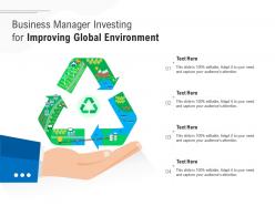 Business manager investing for improving global environment