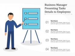 Business manager presenting tasks details to employees