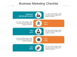 Business marketing checklist ppt powerpoint presentation infographic template cpb