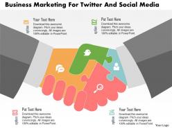 Business marketing for twitter and social media flat powerpoint design