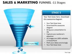 Business marketing funnel with 11 stages