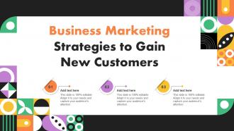 Business Marketing Strategies To Gain New Customers Mkt Ss V
