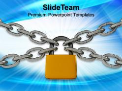 Business marketing strategy templates padlock and chain security sales ppt design slides powerpoint