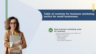 Business Marketing Tactics For Small Businesses Powerpoint Presentation Slides MKT CD V Researched Pre-designed