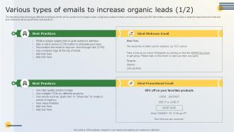 Business Marketing Tactics For Small Businesses Various Types Of Emails To Increase Organic Leads MKT SS V