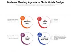 Business meeting agenda in circle matrix design