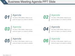 Business meeting agenda ppt slide