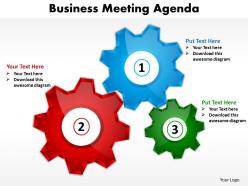 Business meeting agenda showing using interconnected gears powerpoint templates 0712