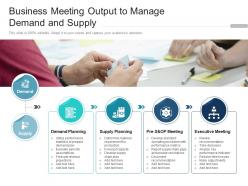 Business meeting output to manage demand and supply