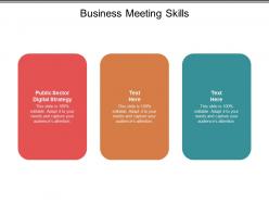 Business meeting skills ppt powerpoint presentation show demonstration cpb
