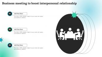 Business Meeting To Boost Interpersonal Relationship