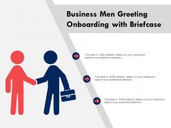 Business men greeting on onboarding with briefcase