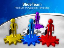 Business men on gears teamwork powerpoint templates ppt themes and graphics 0213