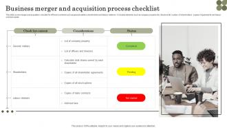 Business Merger And Acquisition Process Checklist