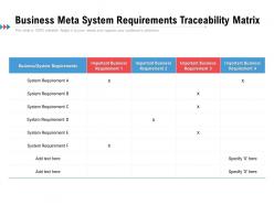 Business meta system requirements traceability matrix