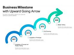 Business milestone with upward going arrow