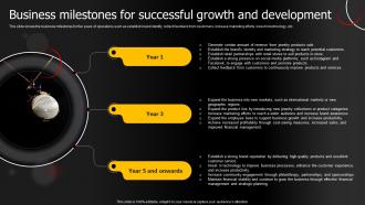 Business Milestones For Successful Growth Jewelry Products Business Plan BP SS