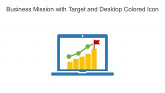 Business Mission With Target And Desktop Colored Icon In Powerpoint Pptx Png And Editable Eps Format