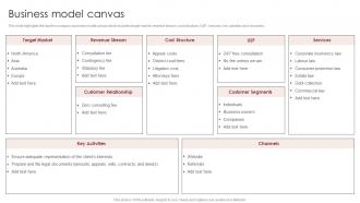 Business Model Canvas Global Legal Services Company Profile Ppt Slides Background Images