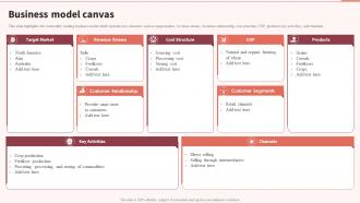 Business Model Canvas Multinational Food Processing Company Profile