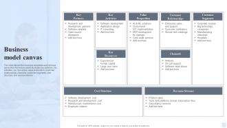 Business Model Canvas Software Consultancy Services Company Profile Ppt Information