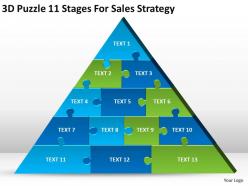 Business model diagram 3d puzzle 11 stages for sales strategy powerpoint templates 0522