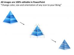 Business model diagram 3d pyramid 4 staged dependent process powerpoint templates 0522