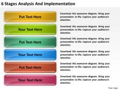 Business model diagram 6 stages analysis and implementation powerpoint slides