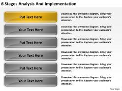 Business model diagram 6 stages analysis and implementation powerpoint slides