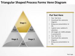 Business model diagram triangular shaped process forms venn powerpoint templates