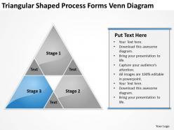 Business model diagram triangular shaped process forms venn powerpoint templates