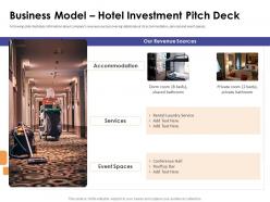 Business model hotel investment pitch deck ppt powerpoint presentation file deck