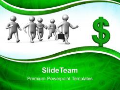 Business model strategy templates running towards dollar finance success ppt themes powerpoint