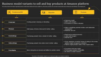 Business Model Variants To Sell And How Amazon Generates Revenues Across Globe