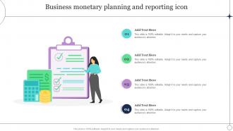 Business Monetary Planning And Reporting Icon