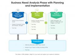 Business need analysis phase with planning and implementation