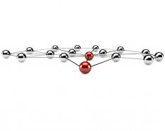 Business Network Concept With Red And White Balls Stock Photo