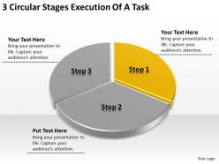 Business network diagram 3 circular stages execution of task powerpoint slides