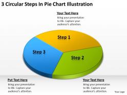 Business network diagram 3 circular steps pie chart illustration powerpoint slides