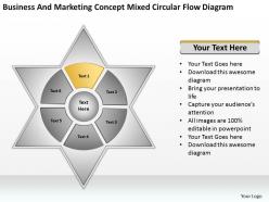 Business network diagram and marketing concept mixed circular flow powerpoint slides