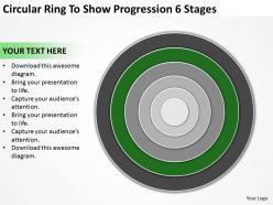 Business network diagram circular ring to show progression 6 stages powerpoint slides