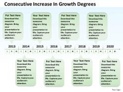 Business network diagram consecutive increase growth degrees powerpoint templates