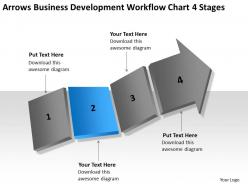 Business network diagram examples development workflow chart 4 stages powerpoint slides