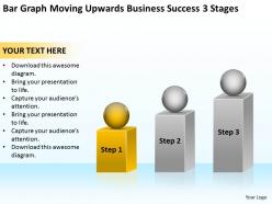 Business network diagram examples graph moving upwards success 3 stages powerpoint slides