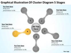 Business network diagram graphical illustration of cluster 5 stages powerpoint templates