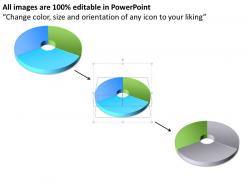 Business network diagram illustration of 3 steps powerpoint templates