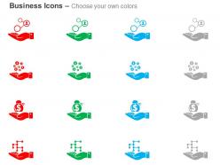 Business network dollar bag organizational chart ppt icons graphics