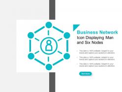 Business network icon displaying man and six nodes