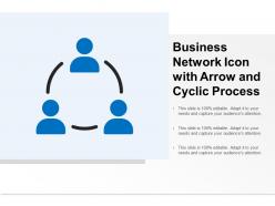 Business network icon with arrow and cyclic process