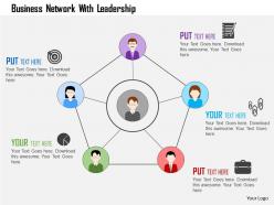 Business network with leadership flat powerpoint design
